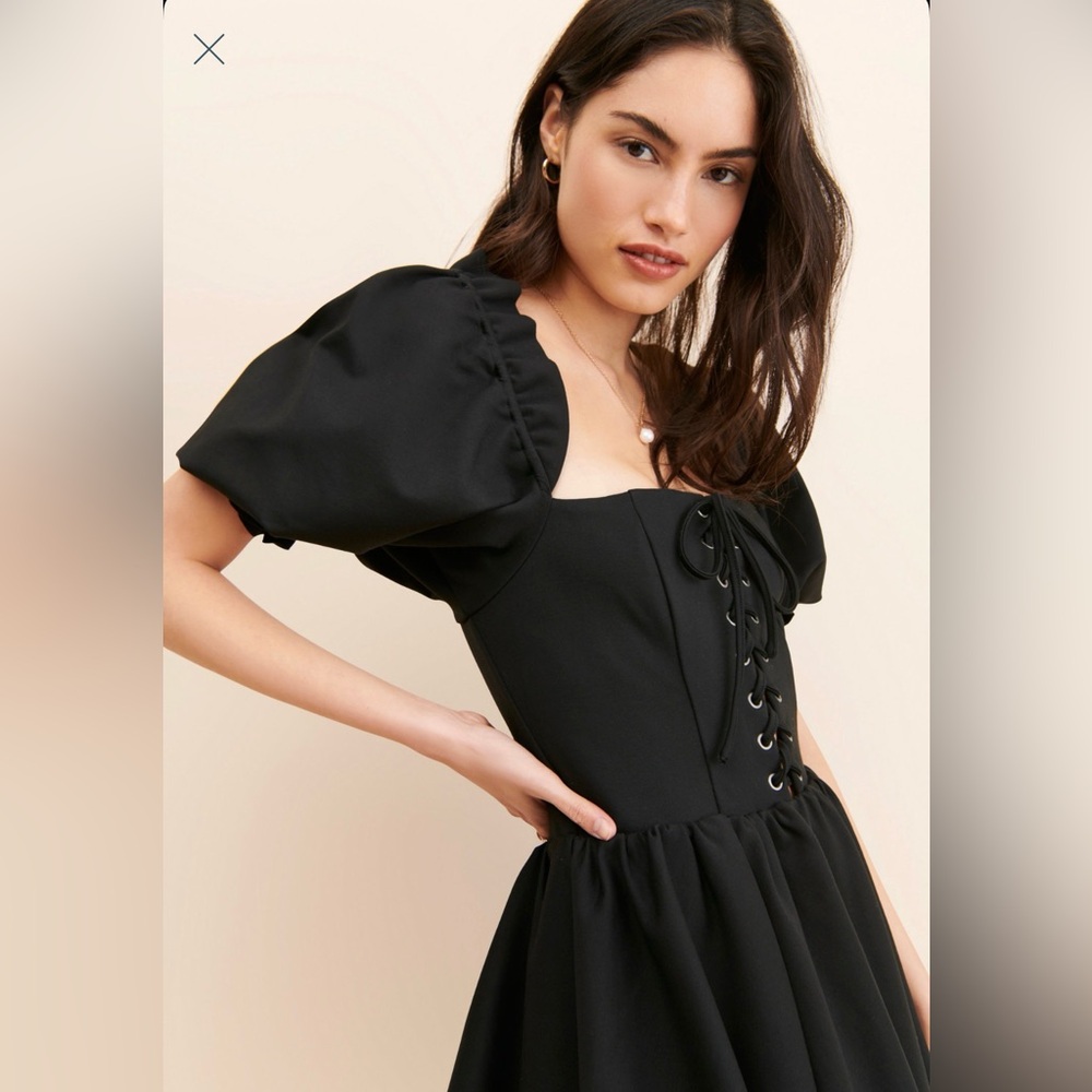SELKIE Caviar Lace-Up Party Dress Black Womens S Mini - Picture 5 of 5